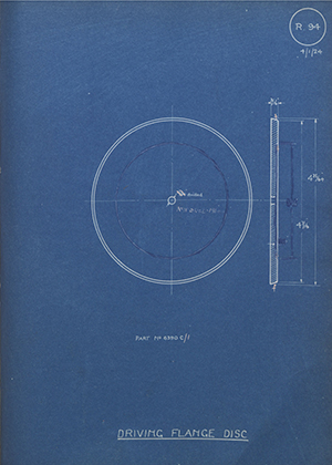 Albion Motors 6390C/1 Driving Flange Disc WH Tildesley Forging Technical Drawing