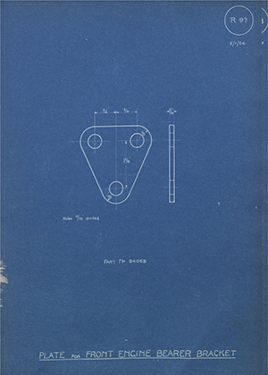 Albion Motors 6406B Plate for Front Engine Bearer Bracket WH Tildesley Forging Technical Drawing