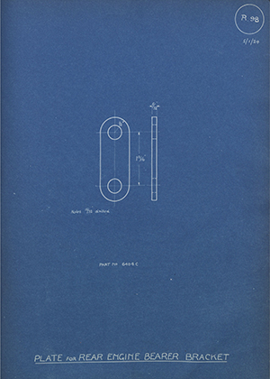 Albion Motors 6406C Plate for Rear Engine Bracket Bearer WH Tildesley Forging Technical Drawing