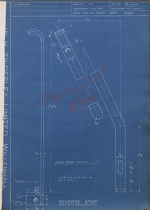 Albion Motors 70019C Reverse Stop WH Tildesley Forging Technical Drawing