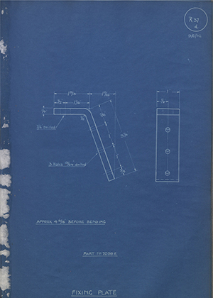 Albion Motors 7099E Fixing Plate WH Tildesley Forging Technical Drawing