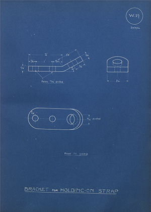 Albion Motors 7129D Bracket for Holding-on Strap WH Tildesley Forging Technical Drawing