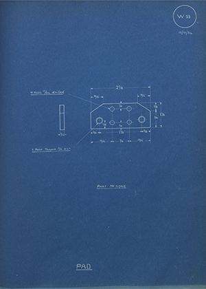 Albion Motors 7174E Pad WH Tildesley Forging Technical Drawing