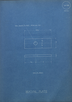 Albion Motors 7202H1 Seating Plate WH Tildesley Forging Technical Drawing