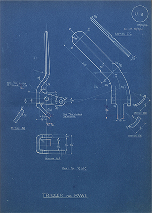 Albion Motors 7205C Trigger for Pawl WH Tildesley Forging Technical Drawing