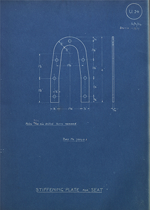 Albion Motors 7207D1 Stiffening Plate for Seat WH Tildesley Forging Technical Drawing