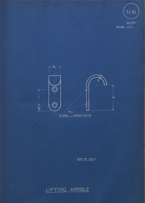 Albion Motors 7215F1 Lifting Handle WH Tildesley Forging Technical Drawing