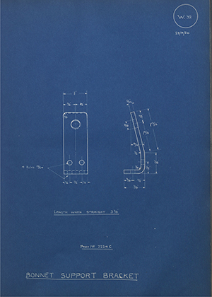 Albion Motors 7224C Bonnet Support Bracket WH Tildesley Forging Technical Drawing