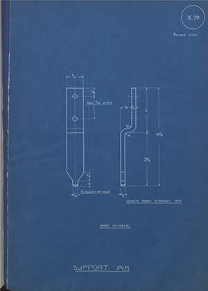 Albion Motors 7257M1 Support Pin WH Tildesley Forging Technical Drawing