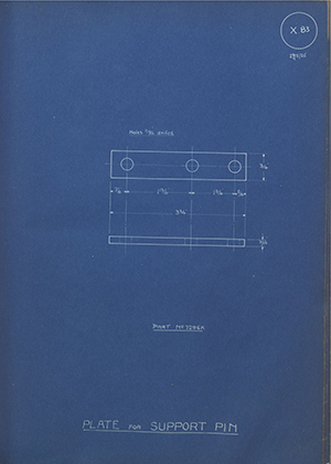 Albion Motors 7296K Plate for Support Pin WH Tildesley Forging Technical Drawing