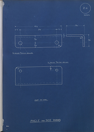 Albion Motors 7336L Angle for Side Wood WH Tildesley Forging Technical Drawing