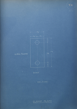 Albion Motors 7338J Clamp Plate WH Tildesley Forging Technical Drawing