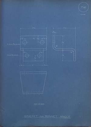 Albion Motors 7370K Bracket for Bonnet Angle WH Tildesley Forging Technical Drawing