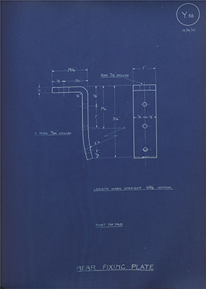 Albion Motors 7401 Rear Fixing Plate WH Tildesley Forging Technical Drawing