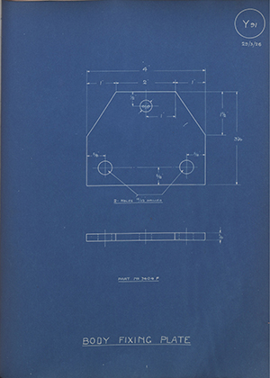 Albion Motors 7404F Body Fixing Plate WH Tildesley Forging Technical Drawing