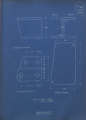 Albion Motors 7409E/F Bracket WH Tildesley Forging Technical Drawing