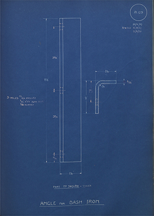 Albion Motors 7471A2 Angle for Dash Iron WH Tildesley Forging Technical Drawing