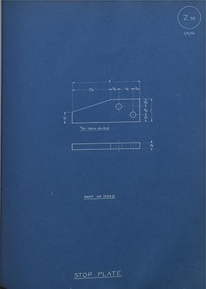 Albion Motors 7520D Stop Plate WH Tildesley Forging Technical Drawing