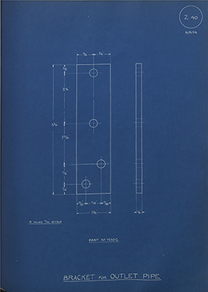 Albion Motors 7530C Bracket for Outlet Pipe WH Tildesley Forging Technical Drawing