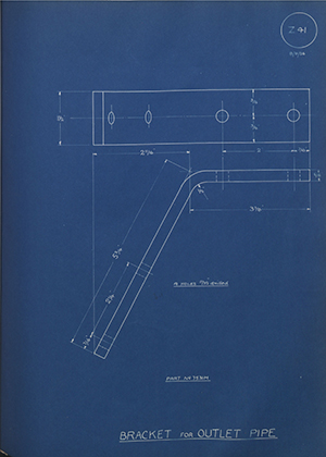 Albion Motors 7531M Bracket for Outlet Pipe WH Tildesley Forging Technical Drawing