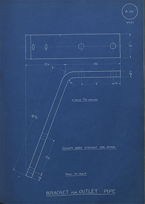 Albion Motors 7531P Bracket for Outlet Pipe WH Tildesley Forging Technical Drawing