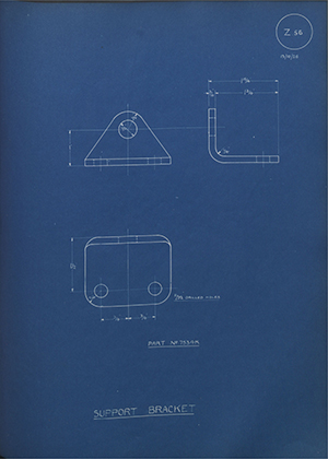 Albion Motors 7534K Support Bracket WH Tildesley Forging Technical Drawing