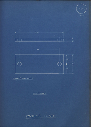 Albion Motors 7566B Packing Plate WH Tildesley Forging Technical Drawing