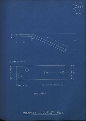 Albion Motors 7571D Bracket for Outlet Pipe WH Tildesley Forging Technical Drawing