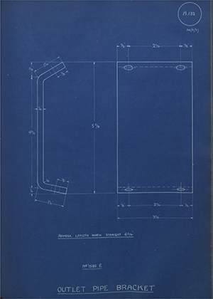 Albion Motors 7585E Outlet Pipe Bracket WH Tildesley Forging Technical Drawing