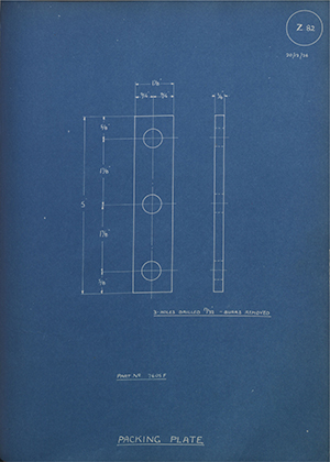 Albion Motors 7605F Packing Plate WH Tildesley Forging Technical Drawing