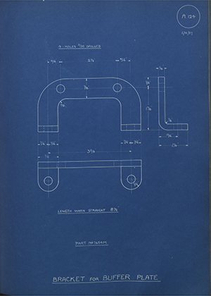 Albion Motors 7654M Bracket for Buffer Plate WH Tildesley Forging Technical Drawing