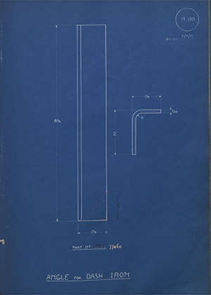 Albion Motors 7706E Angle for Dash Iron WH Tildesley Forging Technical Drawing