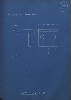 Albion Motors 7727C Body Fixing Angle WH Tildesley Forging Technical Drawing