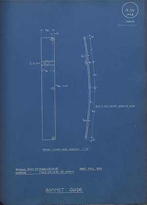 Albion Motors 7736H/7736J Bonnet Guide WH Tildesley Forging Technical Drawing