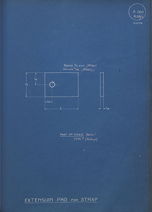 Albion Motors 7756E / 7756T Extension Pad for Strap WH Tildesley Forging Technical Drawing