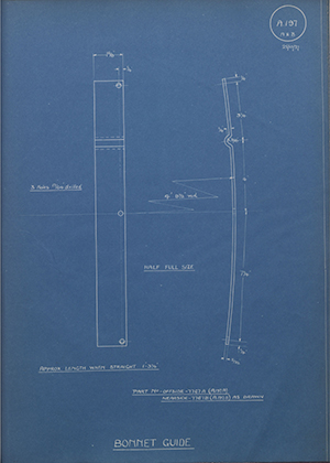 Albion Motors 7767/A 7767/B Bonnet Guide WH Tildesley Forging Technical Drawing