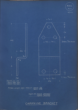 Albion Motors 7835D / 7835H Carrying Bracket WH Tildesley Forging Technical Drawing