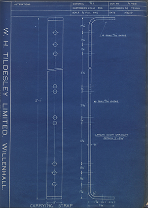 Albion Motors 7836K Carrying Strap WH Tildesley Forging Technical Drawing