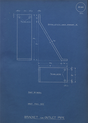 Albion Motors 7839D Bracket for Outlet Pipe WH Tildesley Forging Technical Drawing