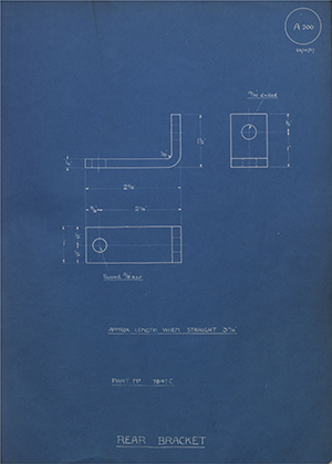 Albion Motors 7847C Rear Bracket WH Tildesley Forging Technical Drawing