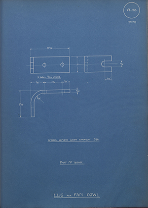 Albion Motors 7854K Lug for Fan Cowl WH Tildesley Forging Technical Drawing