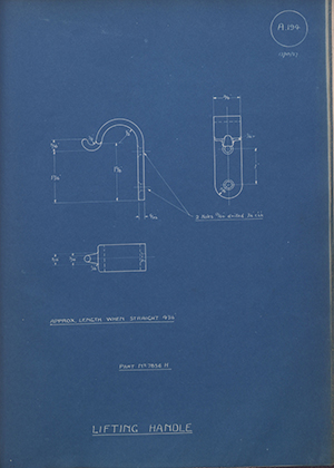 Albion Motors 7856H Lifting Handle WH Tildesley Forging Technical Drawing