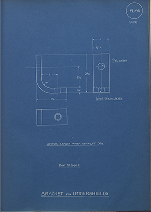 Albion Motors 7880E Bracket for Undershields WH Tildesley Forging Technical Drawing