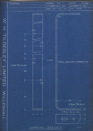 Albion Motors 8011F Carrying Bracket WH Tildesley Forging Technical Drawing