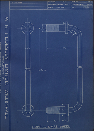 Albion Motors 8015H Clamp for Spare Wheel WH Tildesley Forging Technical Drawing