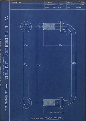 Albion Motors 8015P Clamp for Spare Wheel WH Tildesley Forging Technical Drawing