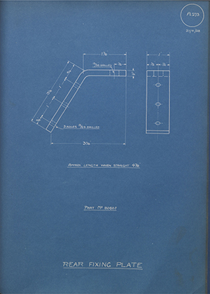 Albion Motors 80603 Rear Fixing Plate WH Tildesley Forging Technical Drawing