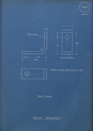 Albion Motors 8064B Rear Bracket WH Tildesley Forging Technical Drawing