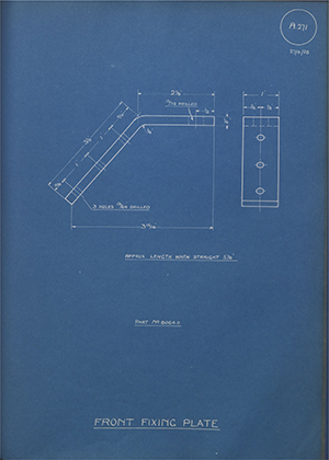 Albion Motors 8064D Front Fixing Plate WH Tildesley Forging Technical Drawing