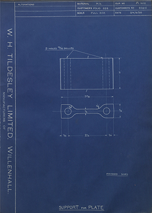 Albion Motors 8201E Support for Plate WH Tildesley Forging Technical Drawing